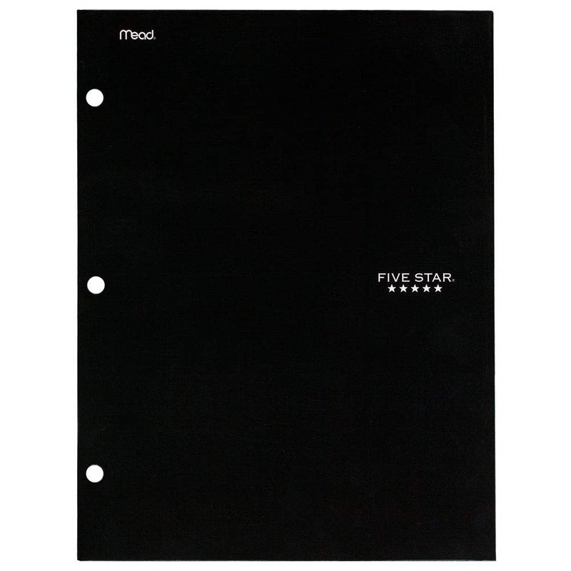 Five Star 4 Pocket Folder, 2 Pocket Folder Plus 2 Additional Pockets, Black (72093) - Image 1